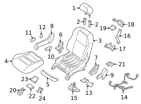 Passenger Seat Components for 2021 Nissan Maxima #0