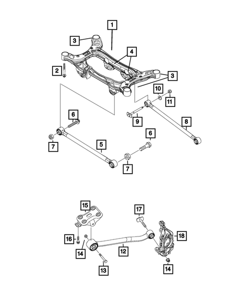 Rear Suspension and Cradle for 2018 Jeep Compass #1