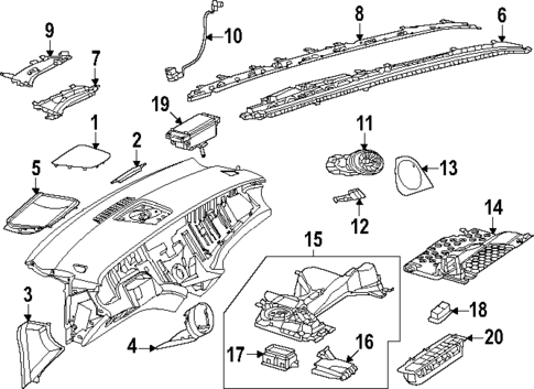 Instrument Panel Components for 2023 Mercedes-Benz EQS 450 SUV #0