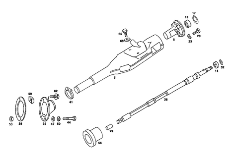 Steerg. Column Jacket Tube & Steerg. Shaft for 1989 Mercedes-Benz 560SL #1