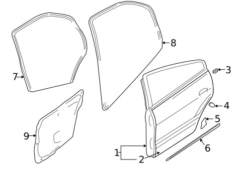 Door & Components for 2007 Mitsubishi Galant #1