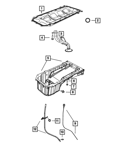 Engine Oiling, Oil Pan and Indicator (Dipstick) for 2015 Dodge Challenger #0