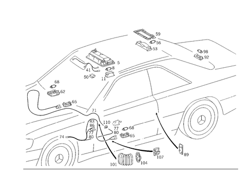 Interior Lamps for 1990 Mercedes-Benz 300CE #2