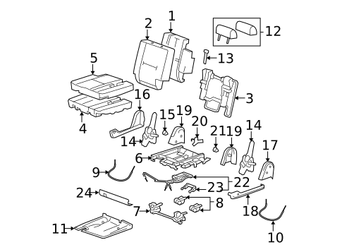 Rear Seat Components for 2007 Chevrolet Suburban 1500 #4