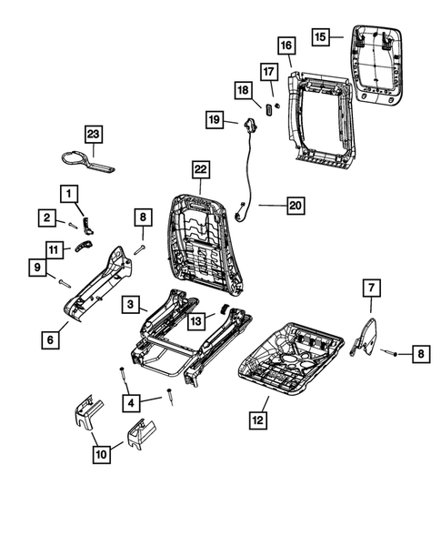 Front Seats - Adjusters, Recliners, Shields and Risers for 2008 Dodge Challenger #1