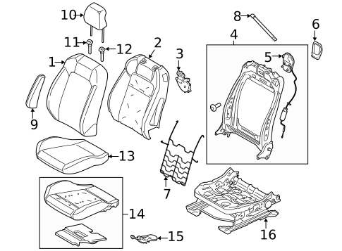 Front Seat Components for 2017 Ford Mustang #0