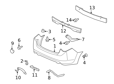 Bumper & Components - Rear for 2014 Acura TSX #0