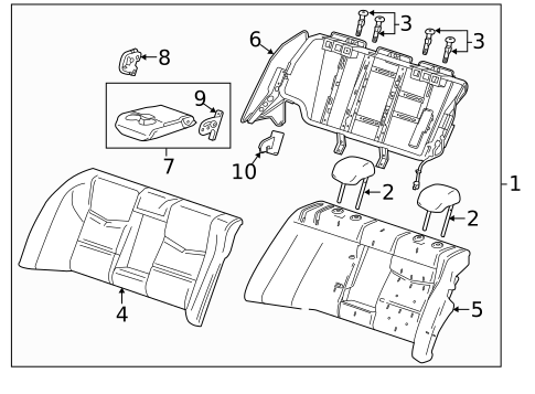 Rear Seat Components for 2018 Cadillac CTS #3