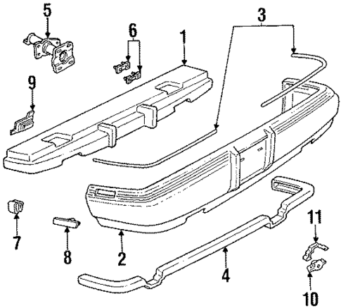 Bumper & Components - Rear for 1991 Oldsmobile Toronado #0