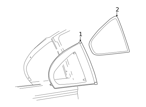 Glass & Hardware for 2003 Ford Mustang #1