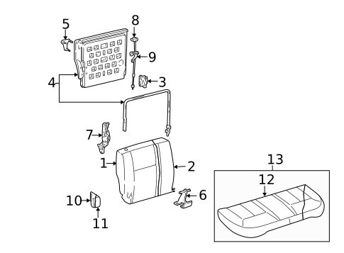 Rear Seat Components for 2005 Mercury Sable #0