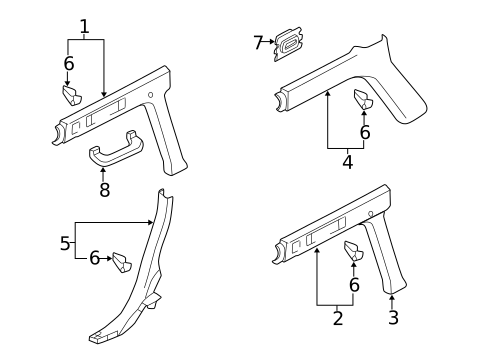 Interior Trim - Quarter Panels for 2000 Audi A6 Quattro #1
