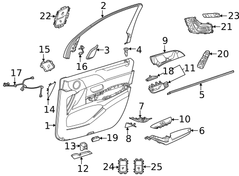 Interior Trim - Front Door for 2021 Mercedes-Benz GLE 53 AMG® SUV #1