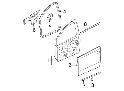 Door & Components for 2009 Nissan Quest #1
