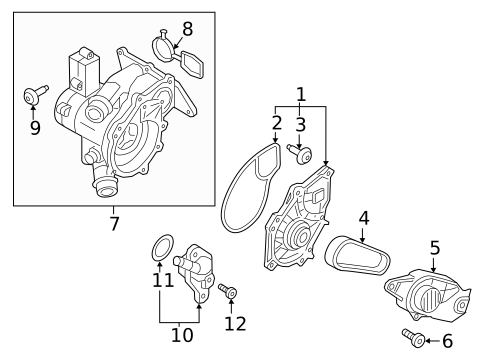 Water Pump for 2017 Audi Q7 #0