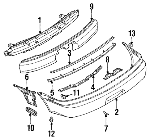 Bumper & Components - Rear for 1991 Nissan NX #0