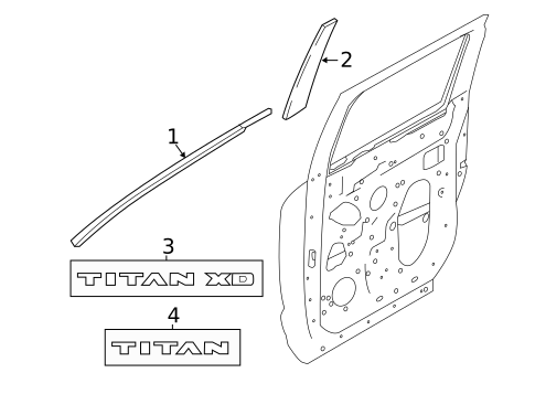 Exterior Trim - Front Door for 2018 Nissan TITAN XD #1