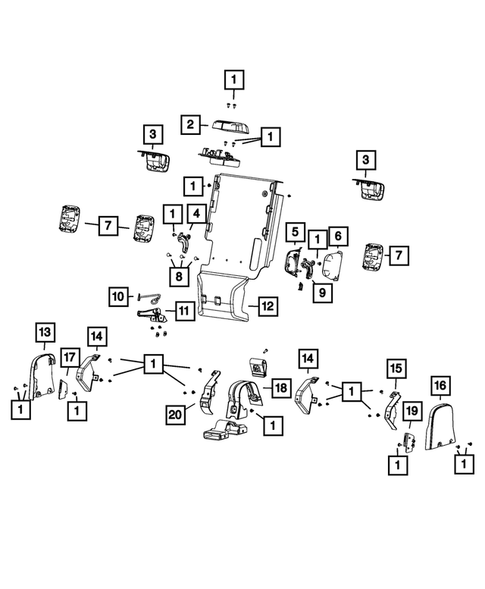 Rear Seats - Second Row Adjusters, Recliners, Shields and Risers for 2024 Jeep Wrangler #0