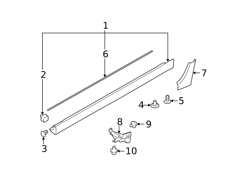 Exterior Trim - Pillars for 2008 Subaru Impreza #1