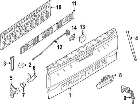 Tailgate for 2023 Nissan Frontier #1