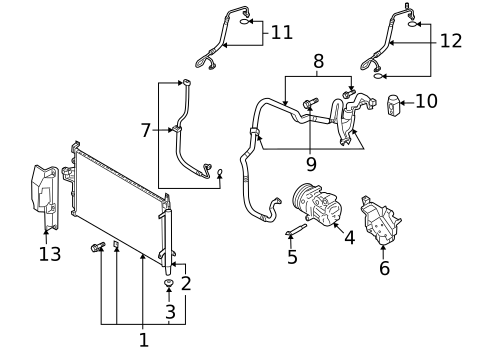 Condenser, Compressor & Lines for 2010 Hyundai Veracruz #0