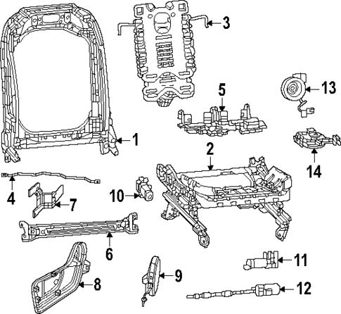 Passenger Seat Components for 2025 Ram 1500 #1