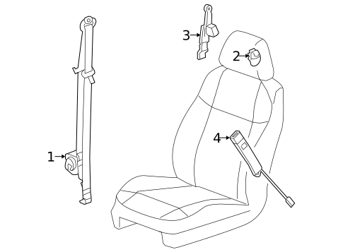 Front Seat Belts for 2009 Hummer H3 #0