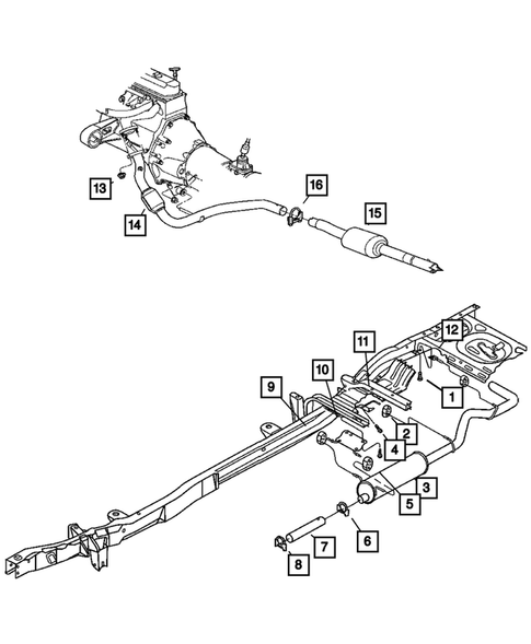 Exhaust System for 2001 Dodge Dakota #1