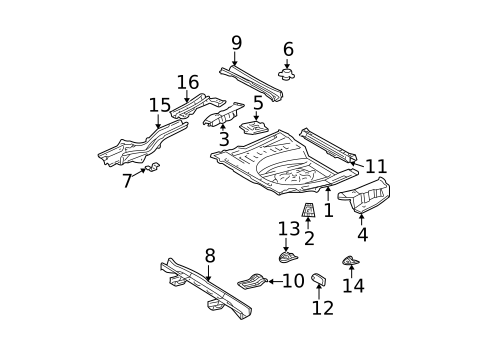 Rear Floor & Rails for 2006 Toyota Highlander #0