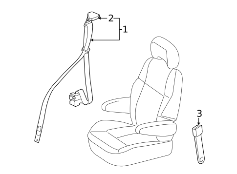 Rear Seat Belts for 2007 Saturn Relay #1
