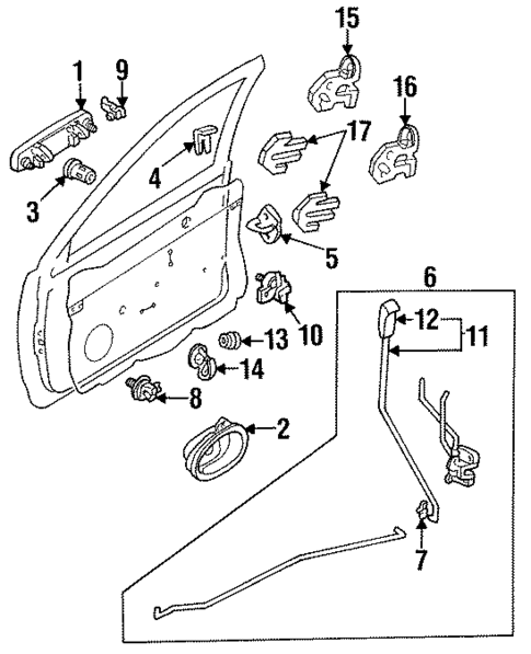 Lock & Hardware for 1997 Ford Aspire #0