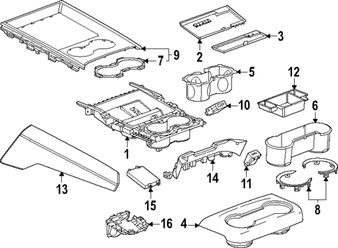 Center Console for 2025 Chevrolet Suburban #1