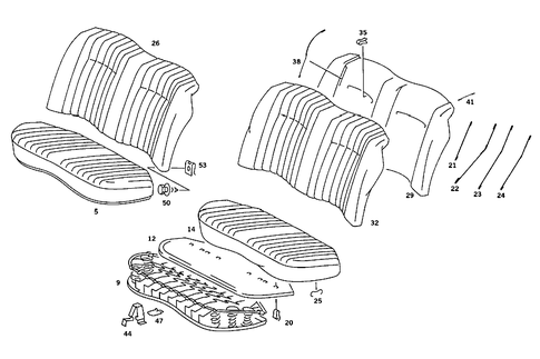 Rear Seat Cushion, Rear Backrest for 1986 Mercedes-Benz 190E #0