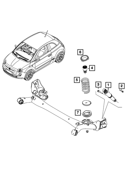 Rear Suspension and Cradle for 2024 Fiat 500E #1