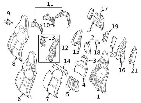 Passenger Seat Components for 2021 Mercedes-Benz GLC 43 AMG® #3