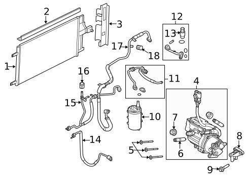 Condenser, Compressor & Lines for 2010 Mercury Mariner #1
