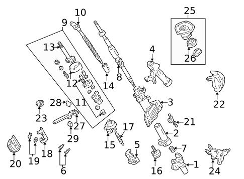 Steering Column Assembly for 1998 Toyota Land Cruiser #0