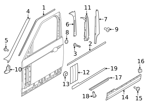 Exterior Trim - Front Door for 2022 Land Rover Range Rover #0
