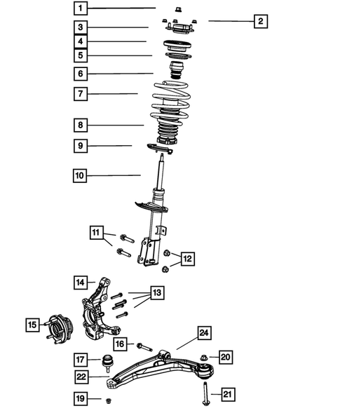 Front Suspension, Strut and Cradle for 2010 Chrysler Sebring #0