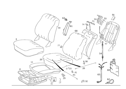 Front Seat and Headrest for 1987 Mercedes-Benz 300TD #1