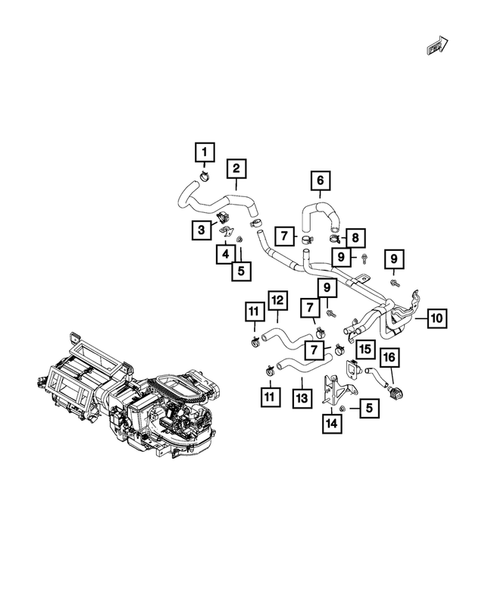 Tuyauterie de climatisation/chauffage pour 2017 Fiat 124 Spider #1