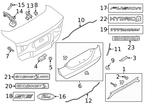 Exterior Trim - Trunk for 2016 Ford Fusion #0