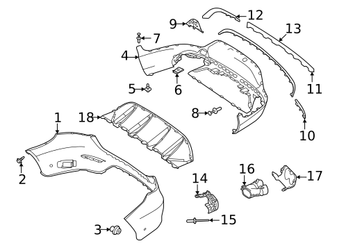 Bumper & Components - Rear for 2020 Mercedes-Benz GLC 43 AMG® #1