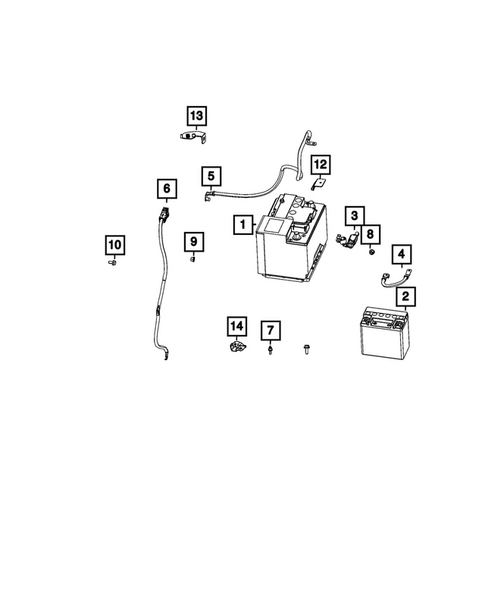 Battery, Battery Tray and Cables for 2026 Jeep Compass #1
