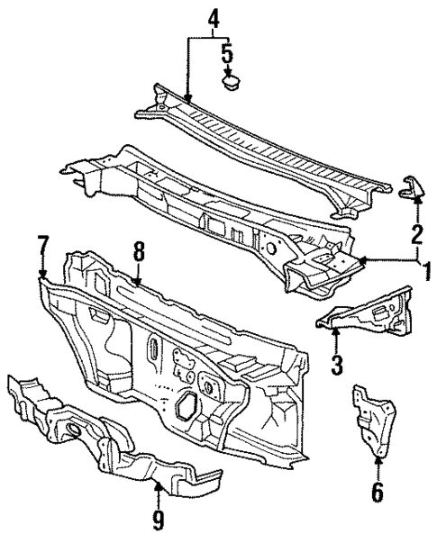 Cowl for 1996 Toyota Corolla #0