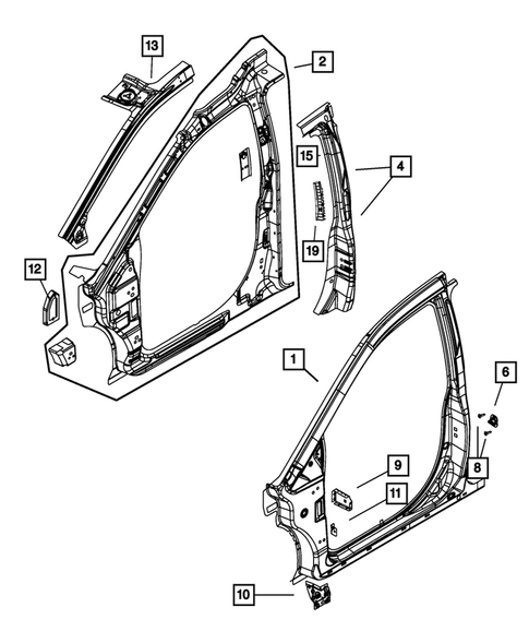 Aperture Panel and Pillar Supports for 2012 Dodge Grand Caravan #1