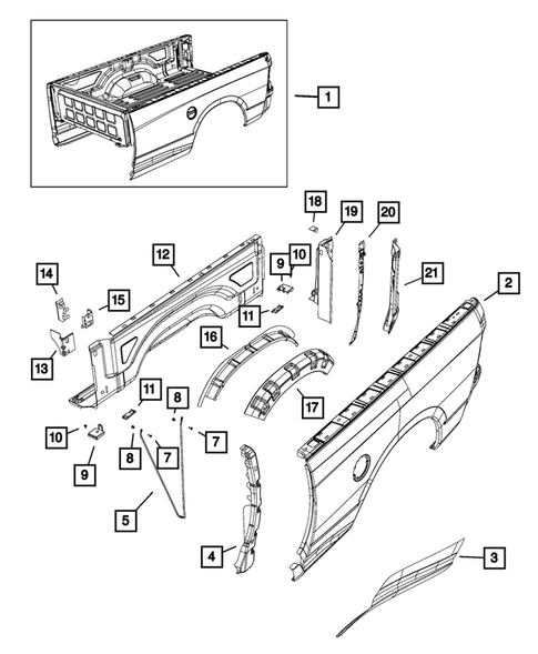 Pick-up Box and Fuel Filler Door for 2013 Ram 1500 #3