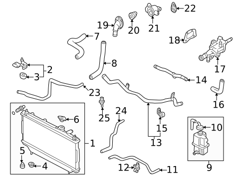 Radiator & Components for 2003 Mazda Protege #0