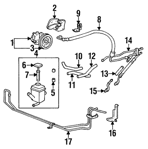 Pump & Hoses for 1996 Hyundai Sonata #0