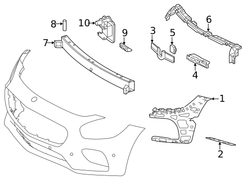 Bumper & Components - Front for 2019 Mercedes-Benz AMG® GT S #1